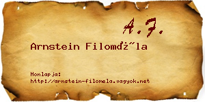 Arnstein Filoméla névjegykártya